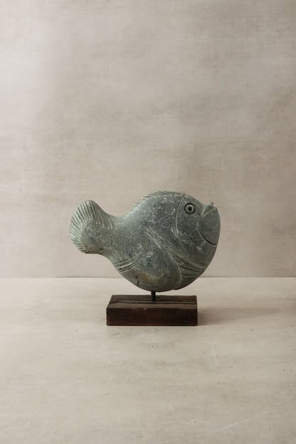 Stone Fish Sculpture - Zimbabwe - 31.4
