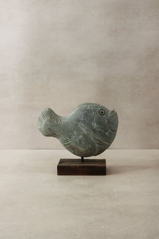 Stone Fish Sculpture - Zimbabwe - 31.4
