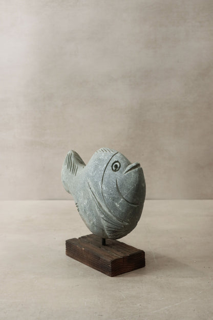 Stone Fish Sculpture - Zimbabwe - 31.4