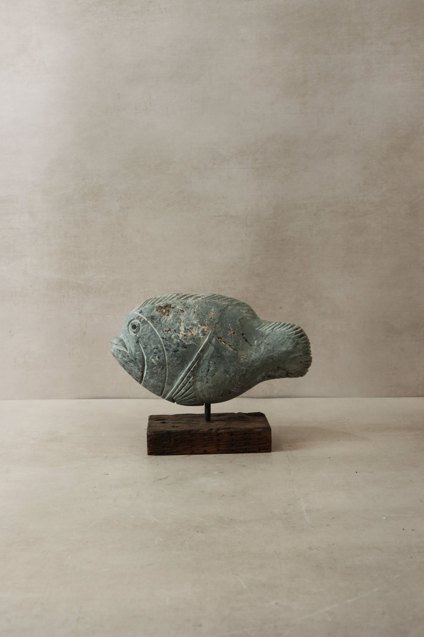 Stone Fish Sculpture - Zimbabwe - 31.5