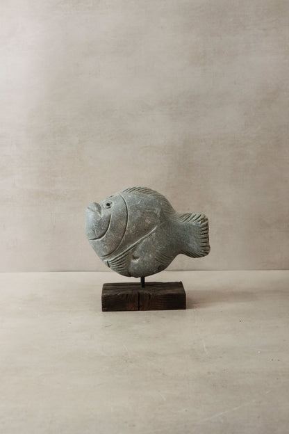 Stone Fish Sculpture - Zimbabwe - 31.6
