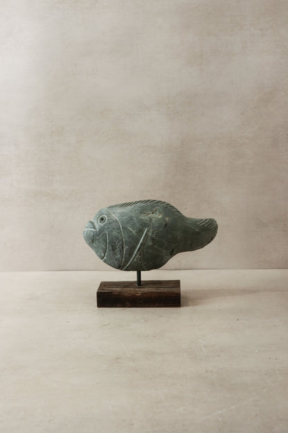 Stone Fish Sculpture - Zimbabwe - 30.3