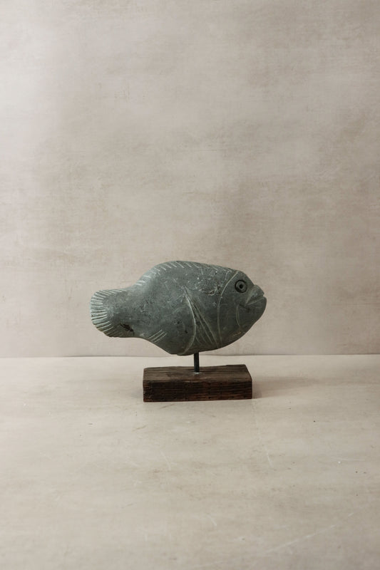 Stone Fish Sculpture - Zimbabwe - 30.3