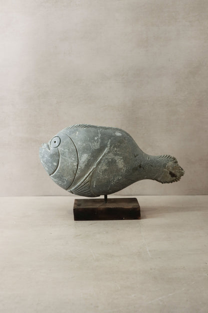 Stone Fish Sculpture - Zimbabwe - 35.3