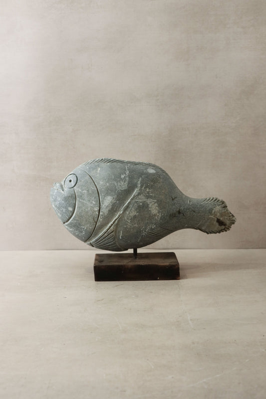 Stone Fish Sculpture - Zimbabwe - 35.3