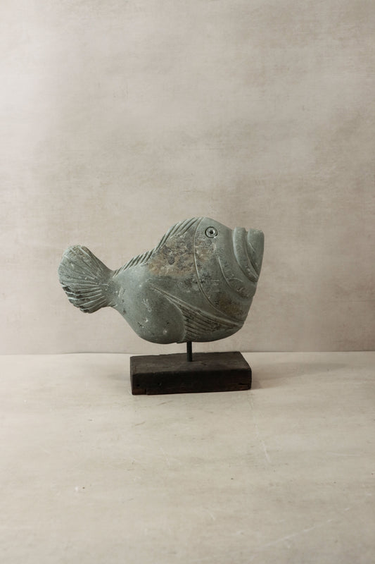 Stone Fish Sculpture - Zimbabwe - 34.1