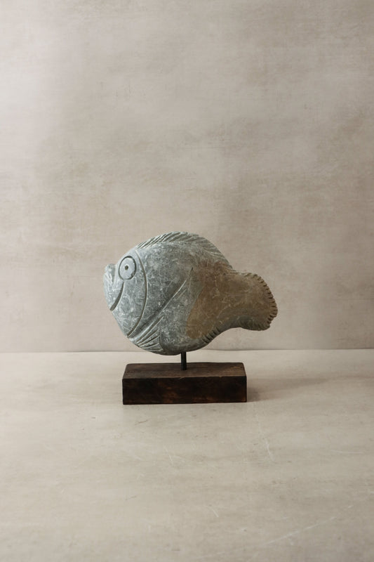 Stone Fish Sculpture - Zimbabwe - 33.4