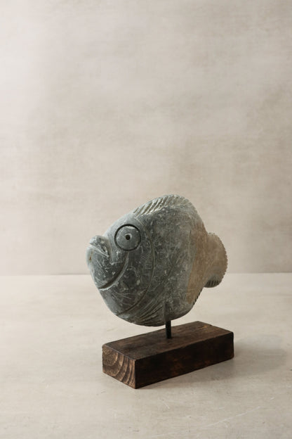 Stone Fish Sculpture - Zimbabwe - 33.4