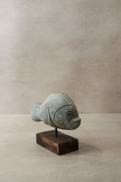 Stone Fish Sculpture - Zimbabwe - 29.3