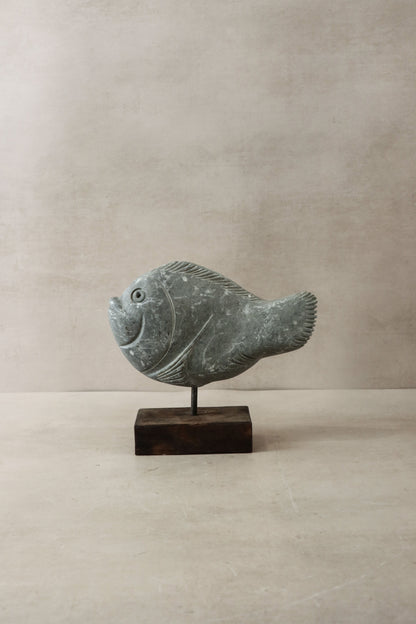 Stone Fish Sculpture - Zimbabwe - 30.9
