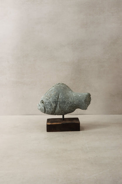 Stone Fish Sculpture - Zimbabwe - 30.6