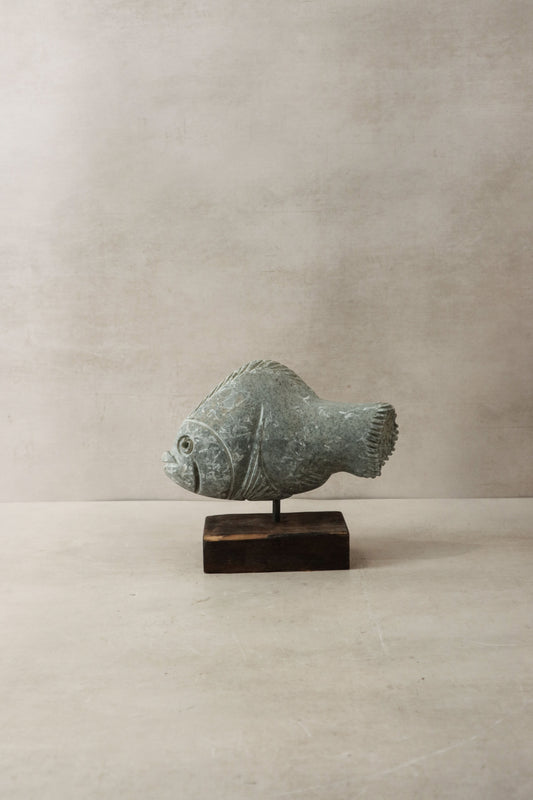 Stone Fish Sculpture - Zimbabwe - 30.6