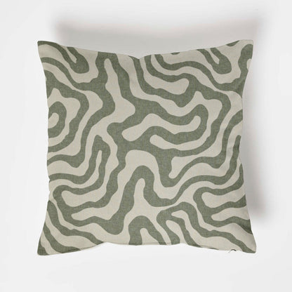 Green wiggle throw cushion, scatter cushions