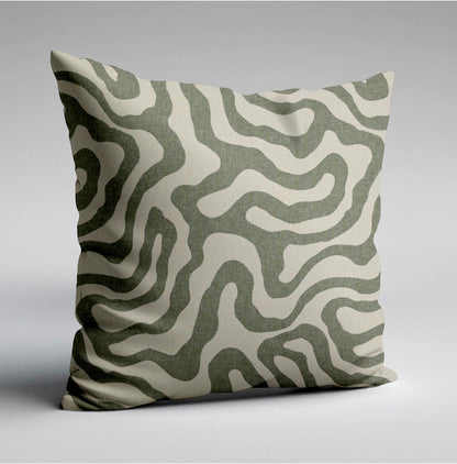 Green wiggle throw cushion, scatter cushions