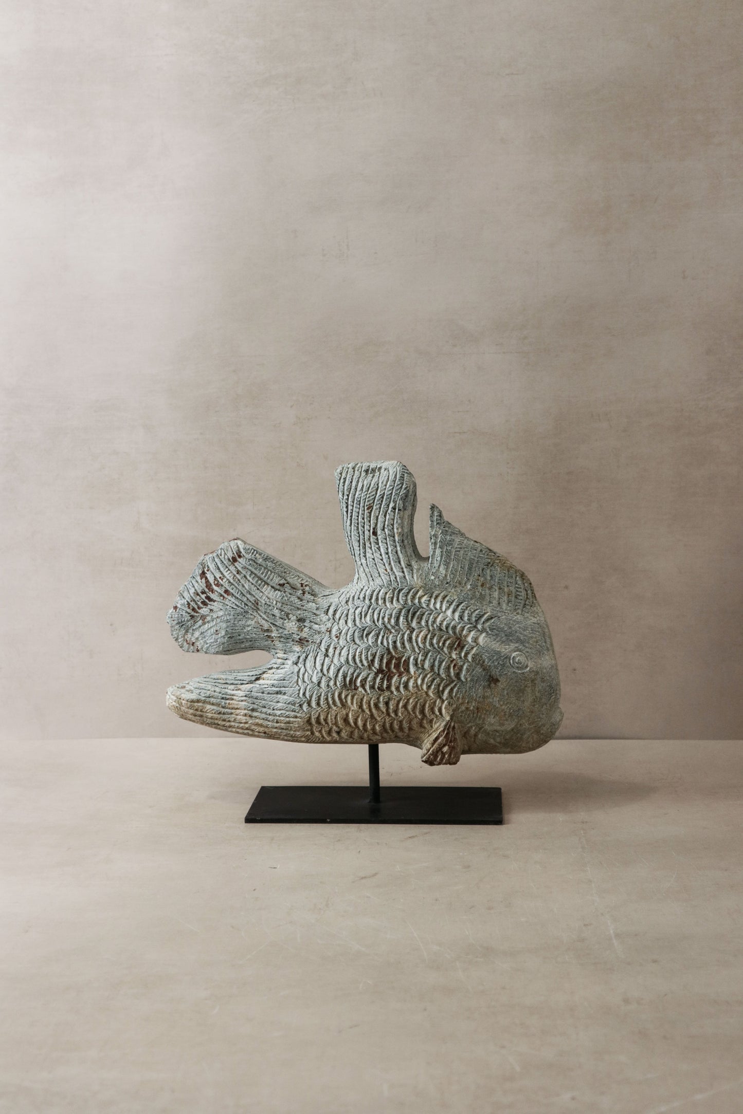 Stone Fish Sculpture - Zimbabwe - 38.2