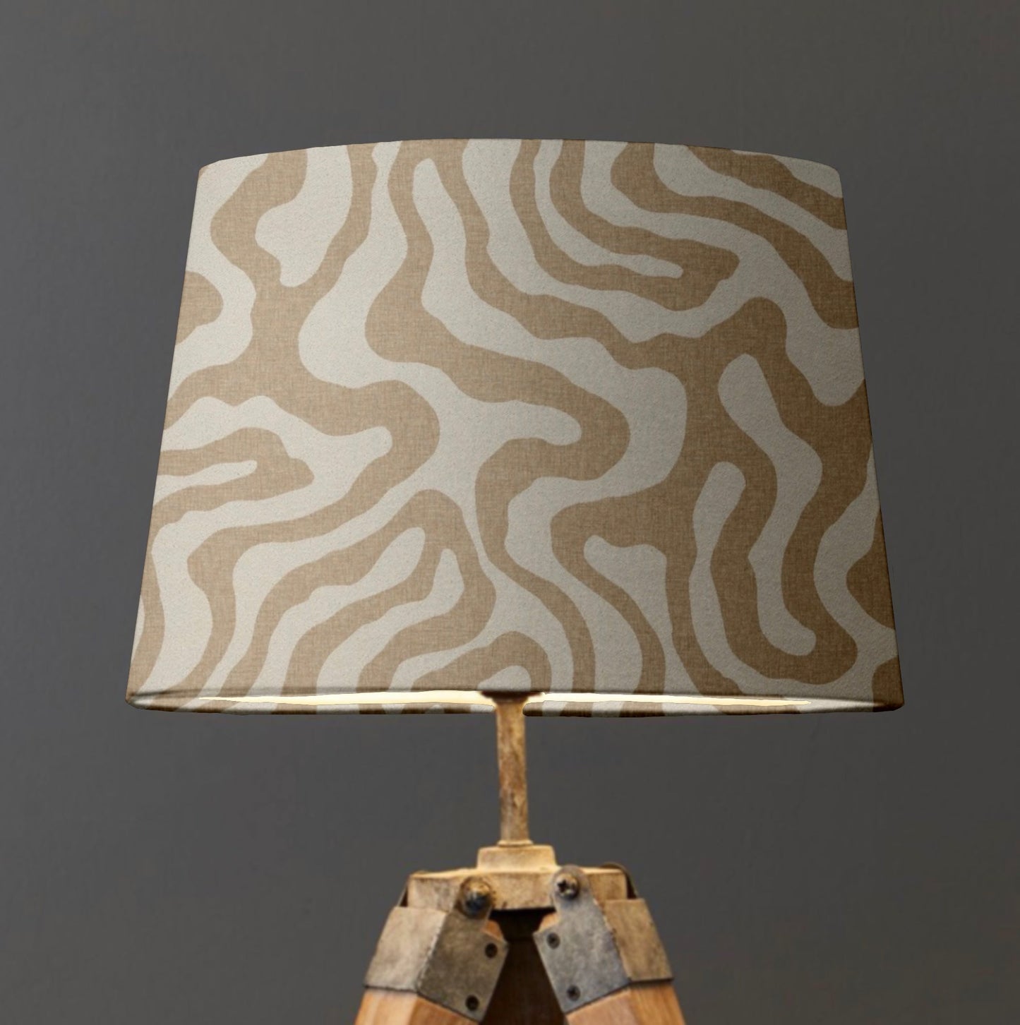 Ecru Wiggle Textured French Drum Lampshade | Handmade Ceiling Light Shade | UK