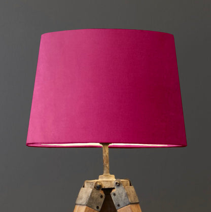 Hot Pink Velvet Lampshade | French Drum Ceiling Light Shade | Bespoke Handmade Empire Lampshade