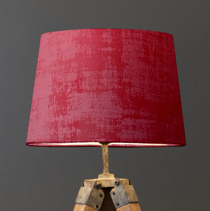 Textured Coral Velvet French Drum Lampshade | Handmade Ceiling Light Shade | UK