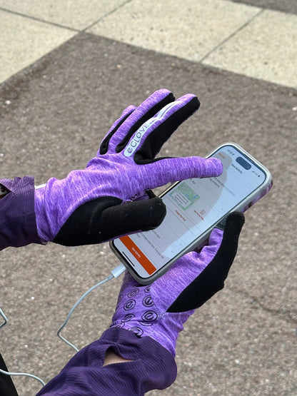 eGLOVE Run Gloves – Purple | Touchscreen Running Gloves