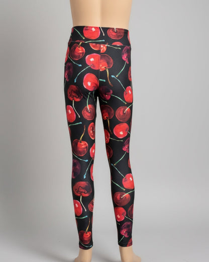 Cherry design full length leggings