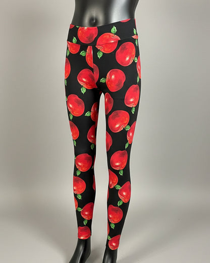 Apple design full length stretch leggings