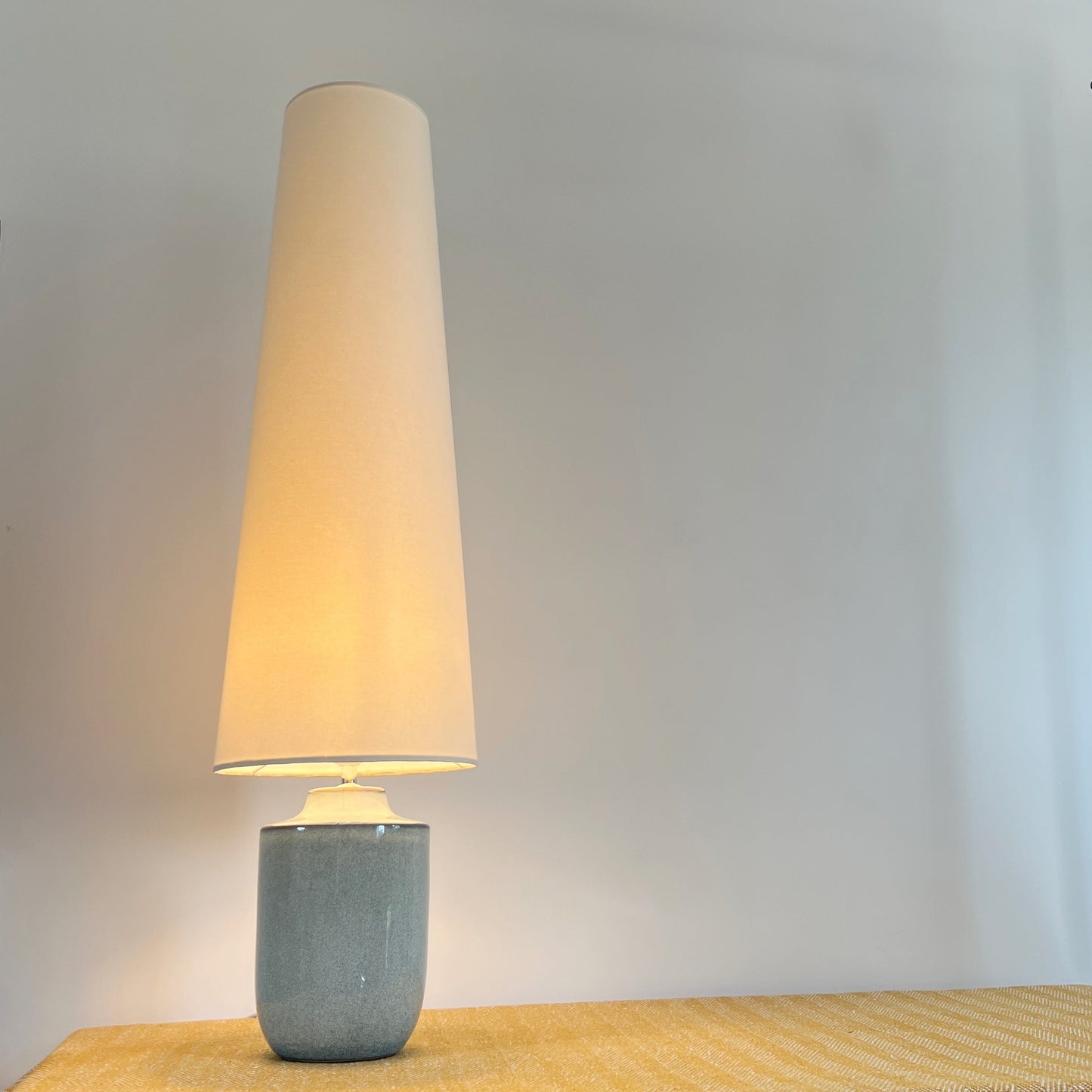 Cream cotton cone lampshade, extra tall lampshade