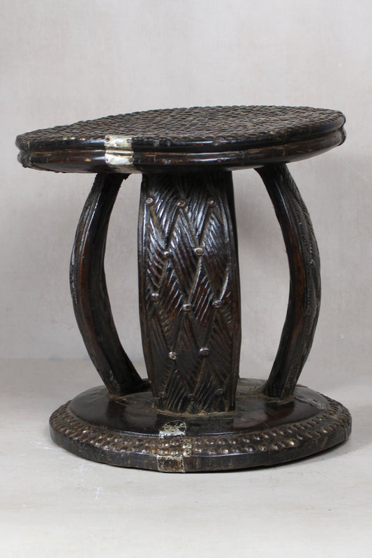 Vintage Rwanda Wood Side Table 2.1