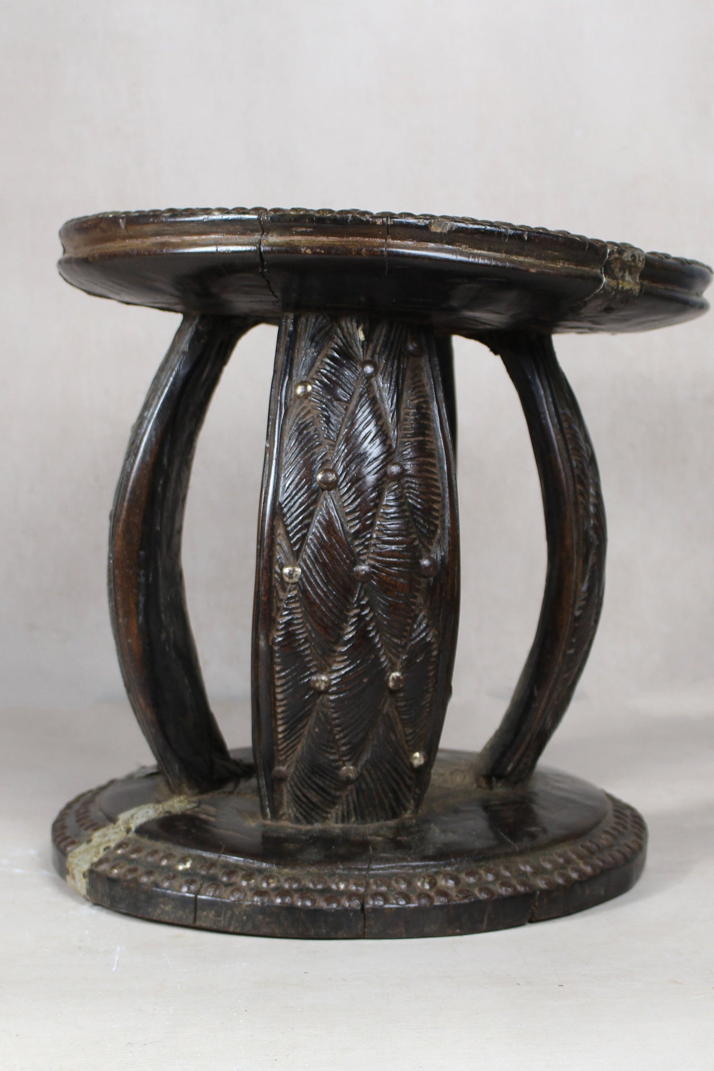 Vintage Rwanda Wood Side Table 2.1