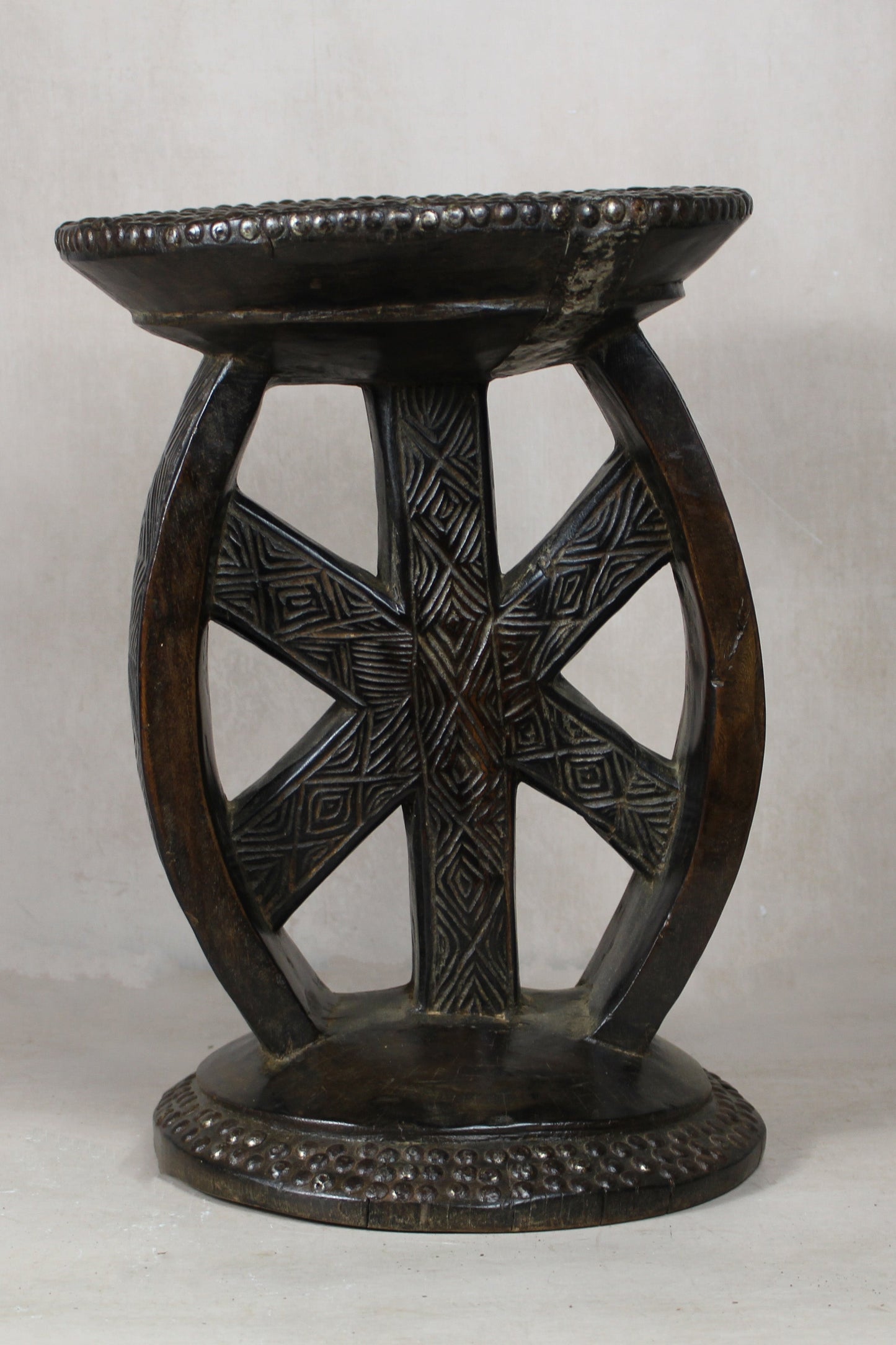 Vintage Rwanda Wood Side Table 2.2