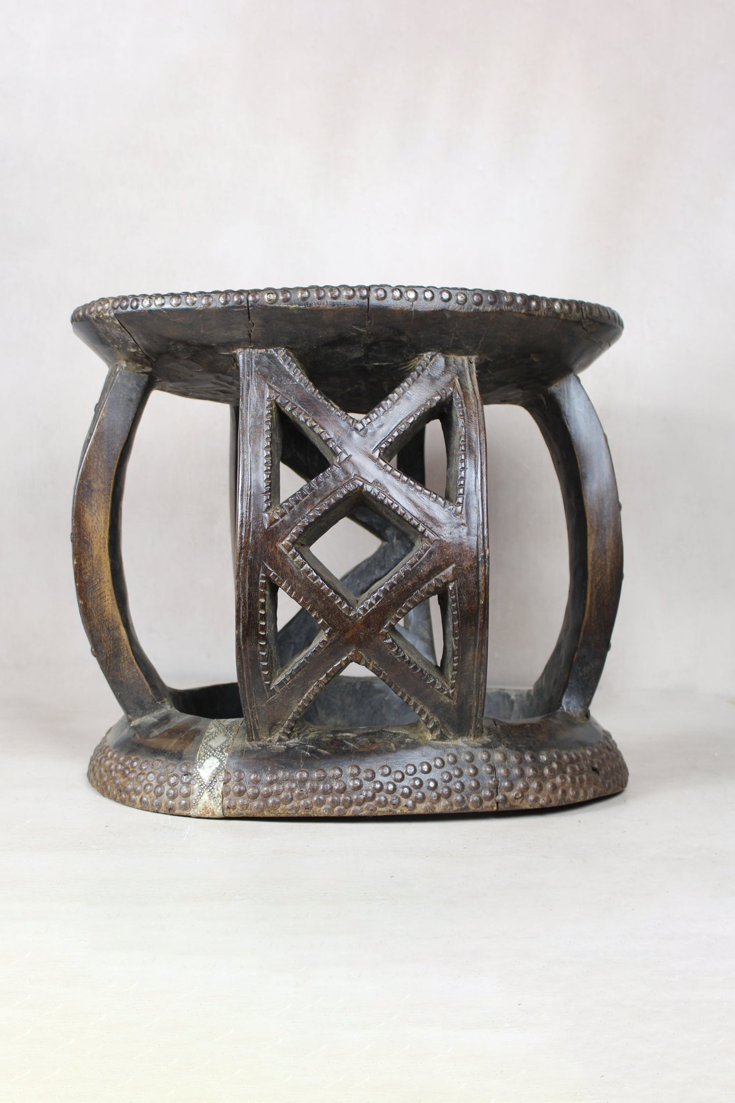 Vintage Rwanda Wood Side Table 2.4