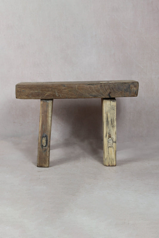 Vintage Rustic Stool Small - Elm wood - 33