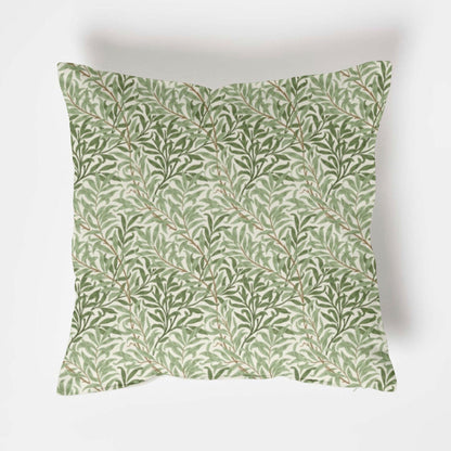 William morris green willow leaves cotton cushion, scatter cushions