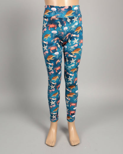 Sea creatures full length, stretch leggings