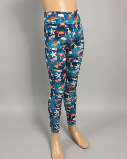 Sea creatures full length, stretch leggings