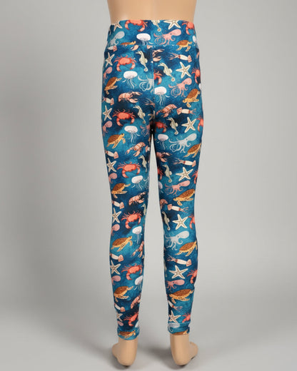 Sea creatures full length, stretch leggings