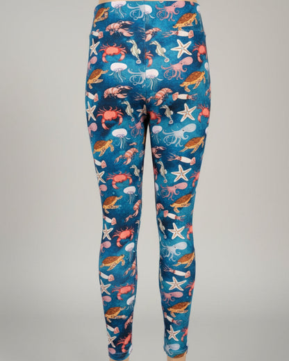 Sea creatures full length, stretch leggings
