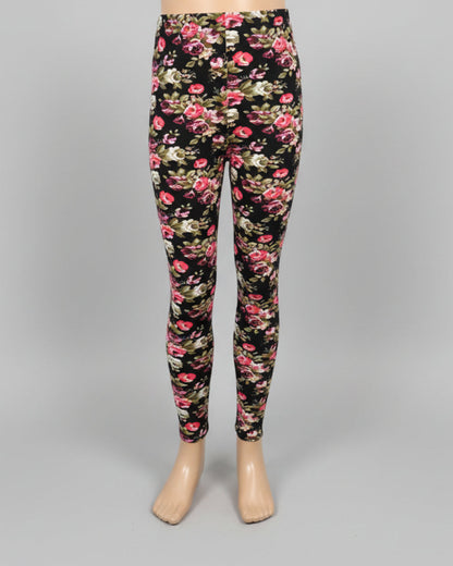 Rose floral leggings, full length