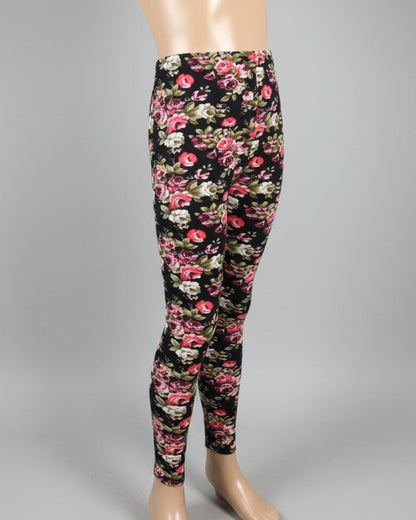 Rose floral leggings, full length
