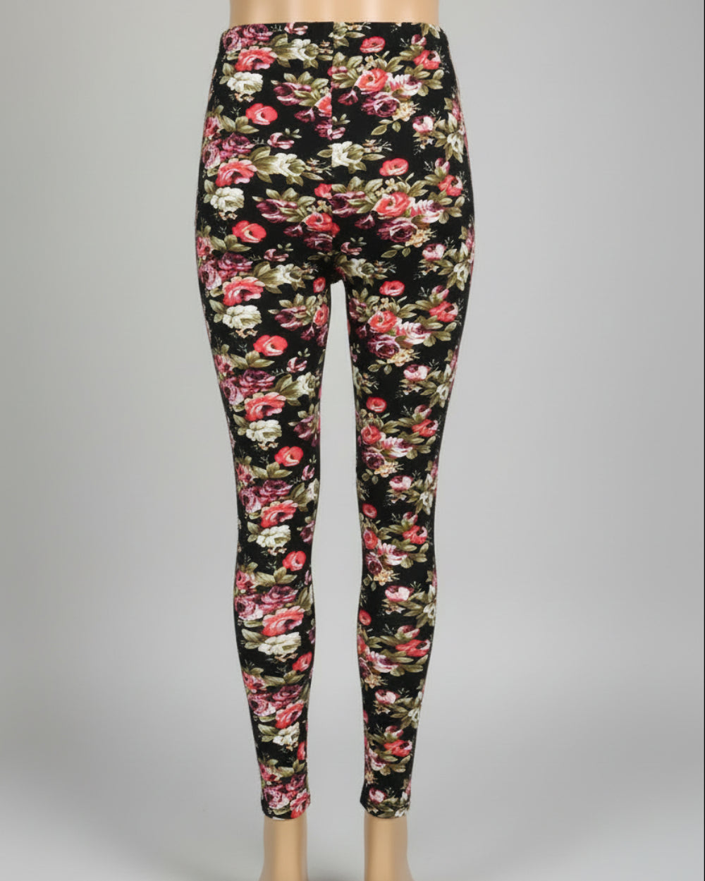 Rose floral leggings, full length
