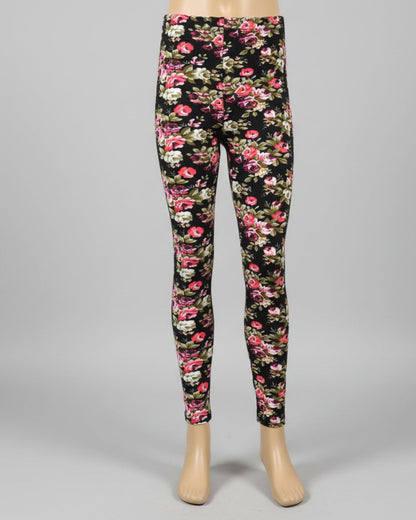 Rose floral leggings, full length
