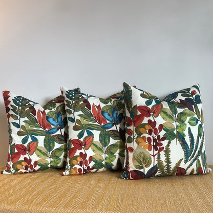 Autumn leaves cotton throw cushion