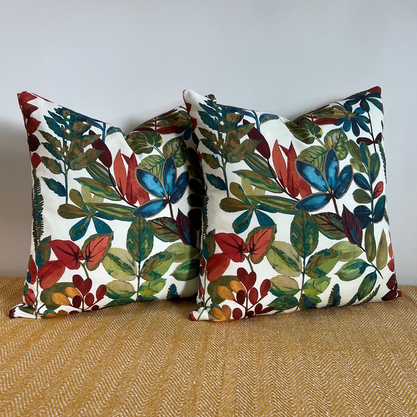 Autumn leaves cotton throw cushion