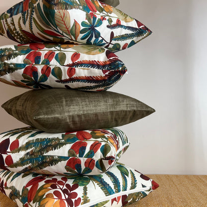 Autumn leaves cotton throw cushion