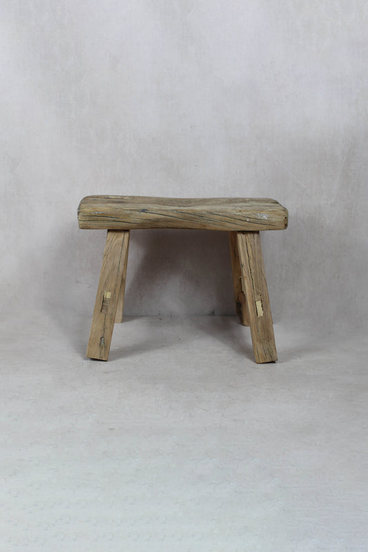 Vintage Rustic Stool Small - Elm wood - 38