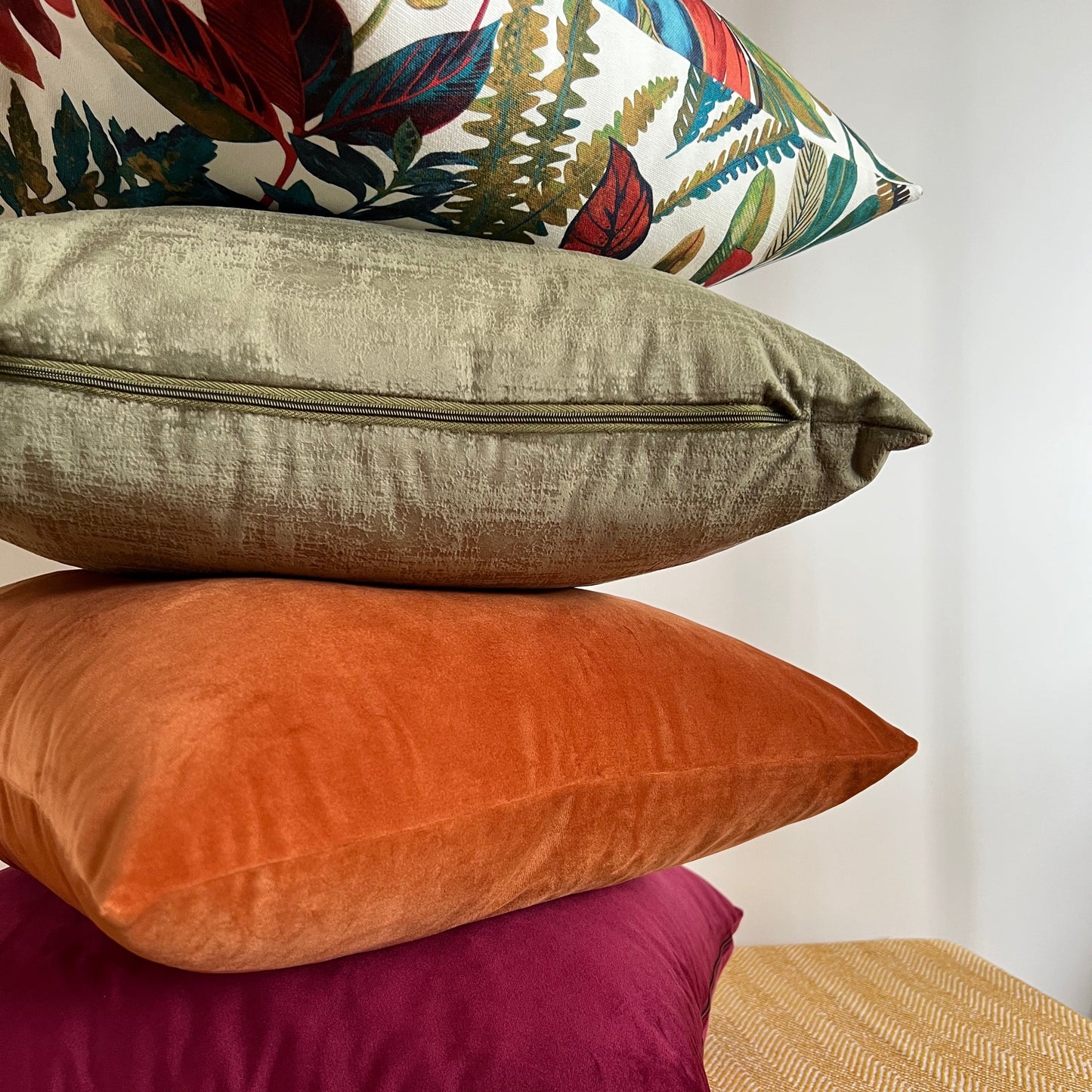Autumn leaves cotton throw cushion