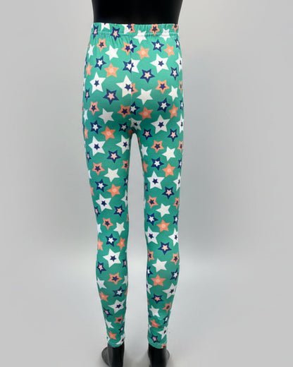 Green star design leggings