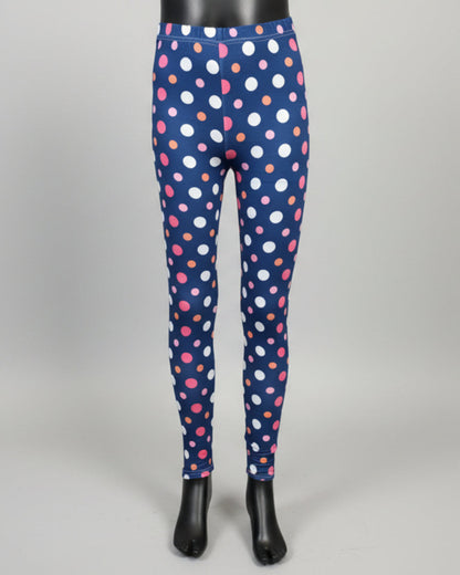 Purple dots design full length leggings