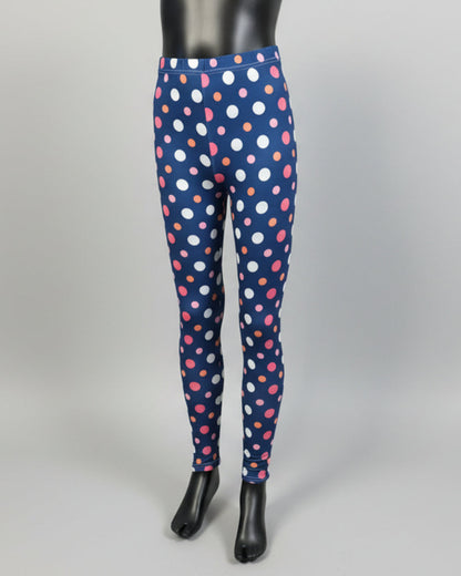 Purple dots design full length leggings
