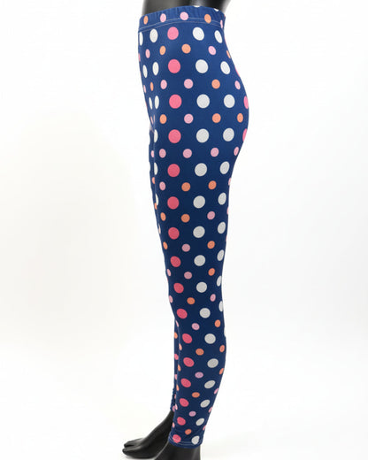 Purple dots design full length leggings