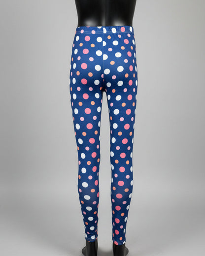 Purple dots design full length leggings